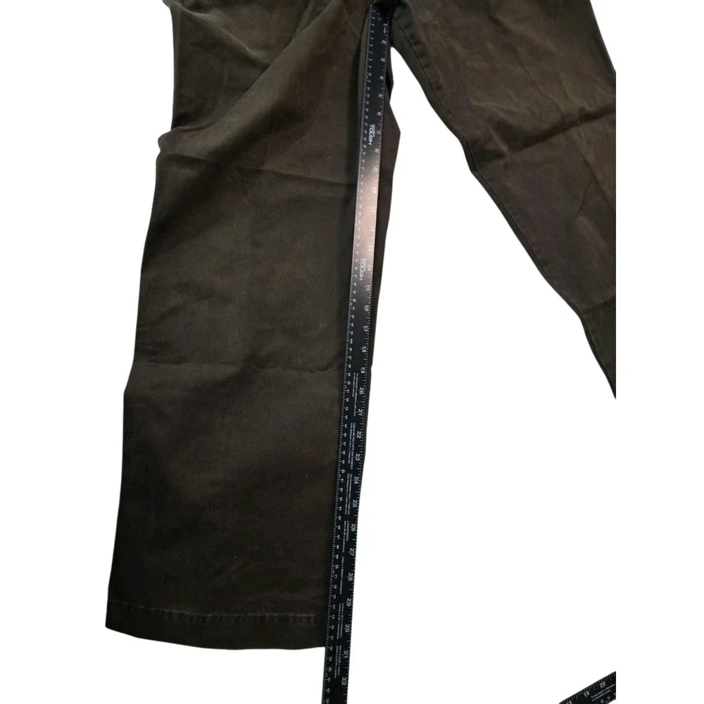 Merona Pants 36x32 Mens Brown Chino Flannel Lined Slim Tapered Flat Front Casual